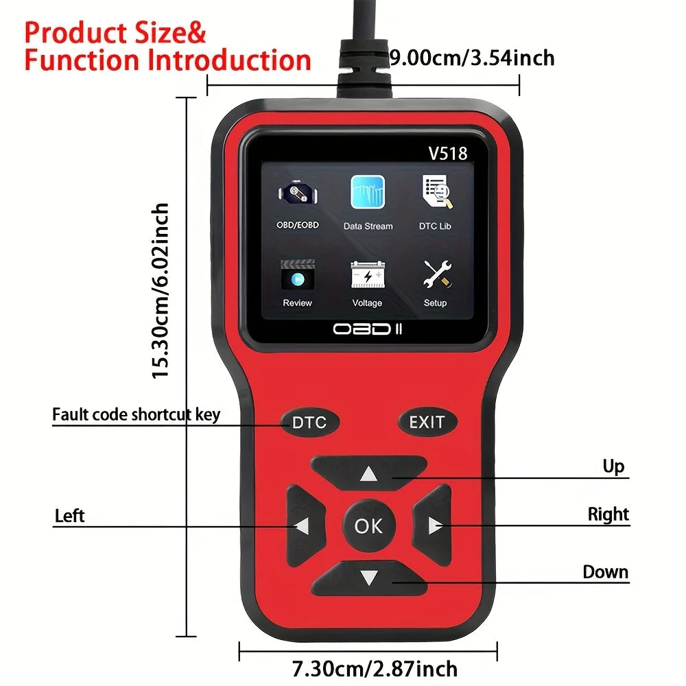 Enhanced OBD2 Scanner Vehicle Code Reader Check Engine Light Fault Reader Diagnostic Scan Tool Automotive OBD II Scanner