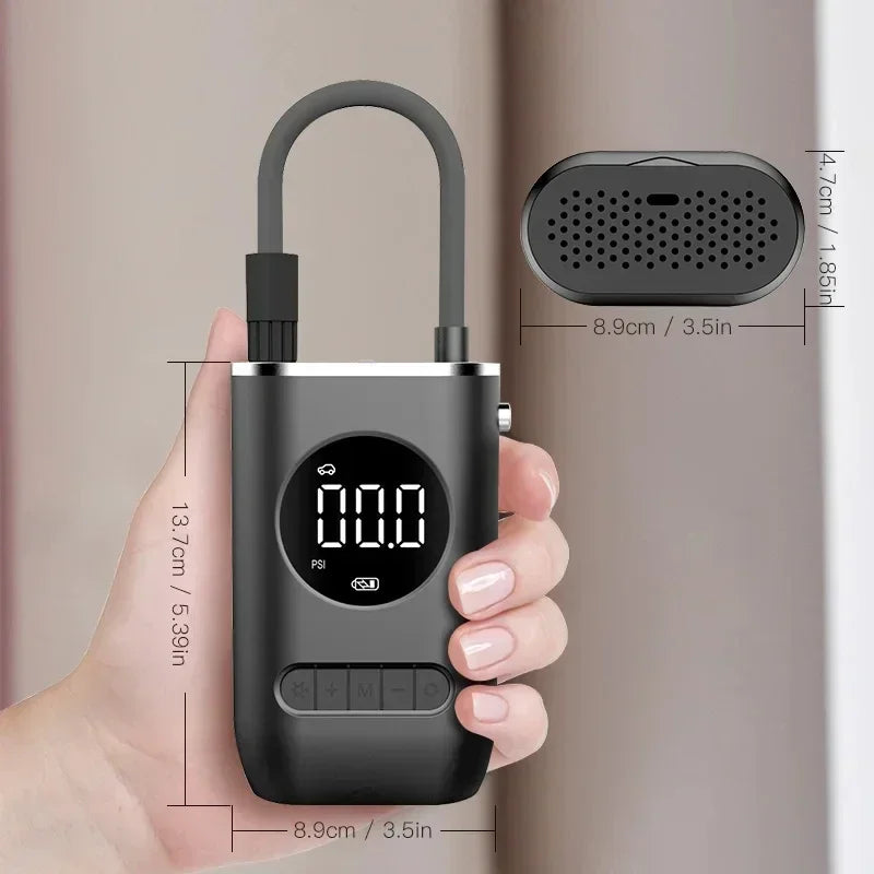 Portable Electric Tire Inflator 150PSI Mini Air Pump with Rechargeable Battery for Cars Motorcycles Bicycles and SportsEquipment