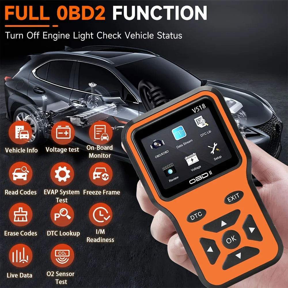 Enhanced OBD2 Scanner Vehicle Code Reader Check Engine Light Fault Reader Diagnostic Scan Tool Automotive OBD II Scanner