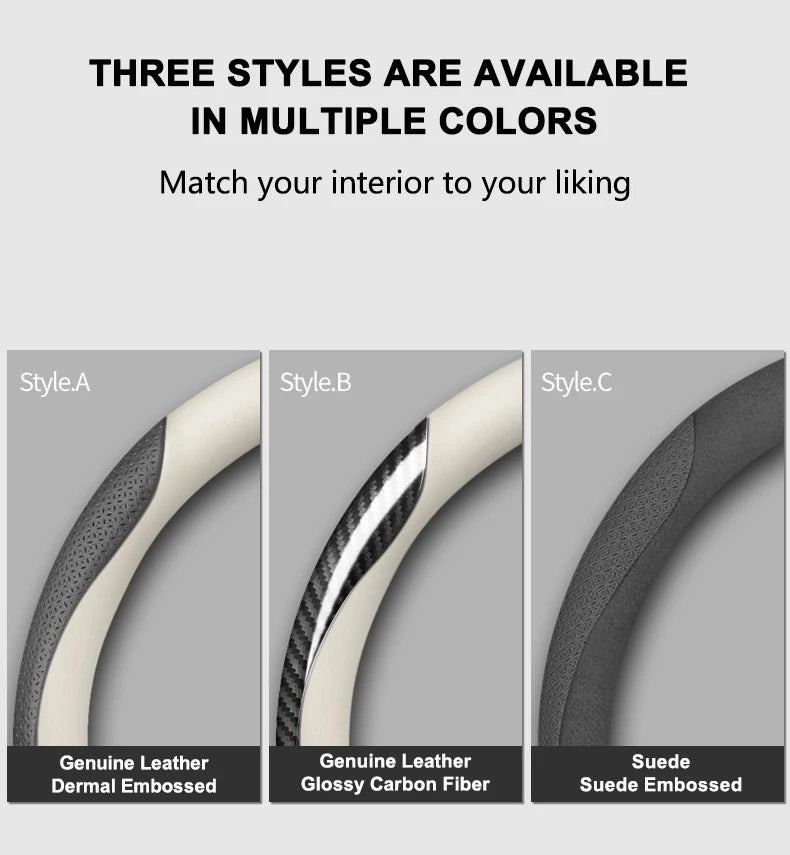 Auto Parts Car Steering Wheel Cover Anti Slip Pu Leather Steering Protector Anti Scratch Steer Wheel Cover Universal for 38cm