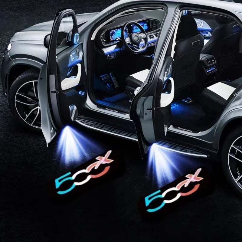 Led Car Door Logo Welcome Light For Fiat 500x 2015- 2021 2022 2023 500L 2013-2017 2018 2019 Projector Auto Decoration Accessory