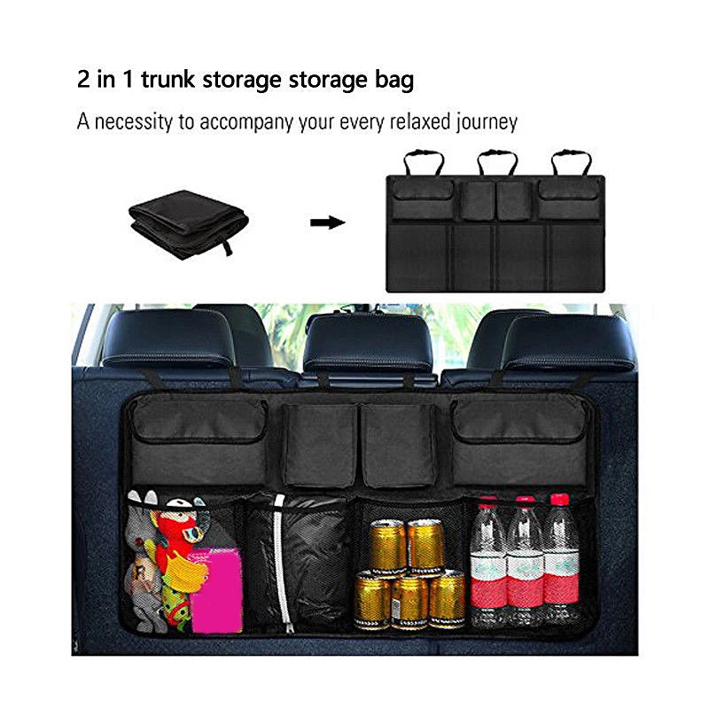 Car Backseat & Trunk Organizer – Adjustable Oxford Cloth Storage Bag with Multi-Pockets