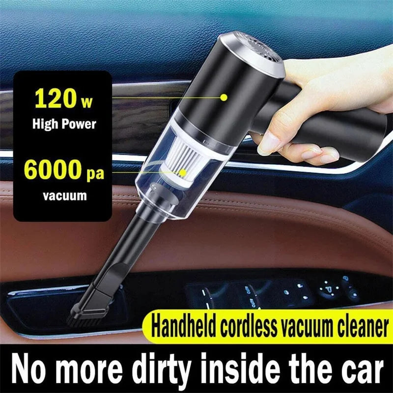 Handheld Cordless Car Vacuum Cleaner – 15000PA Powerful Suction, Portable Multi-Nozzle