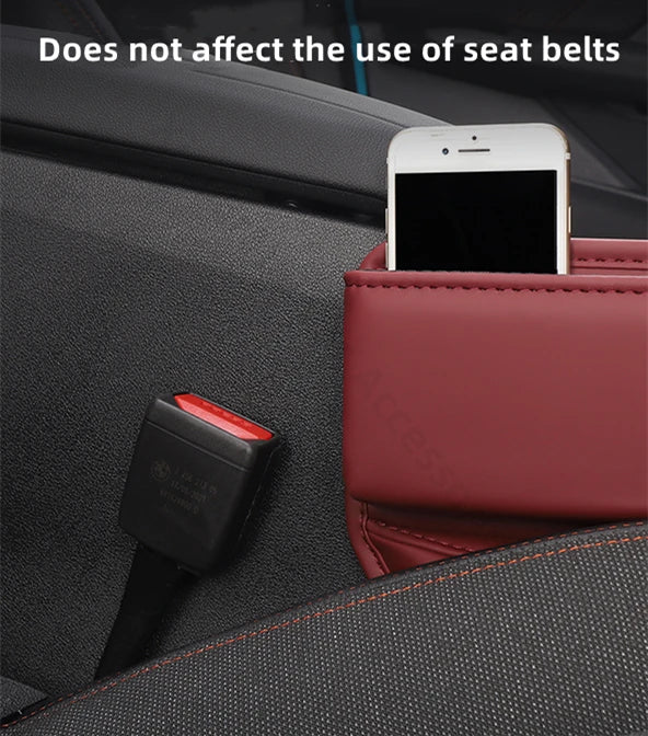 Leather Car Seat Gap Organizer – Multifunction Console Side Storage Box with Cup Holder