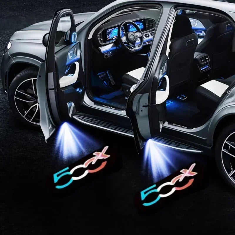 Led Car Door Logo Welcome Light For Fiat 500x 2015- 2021 2022 2023 500L 2013-2017 2018 2019 Projector Auto Decoration Accessory
