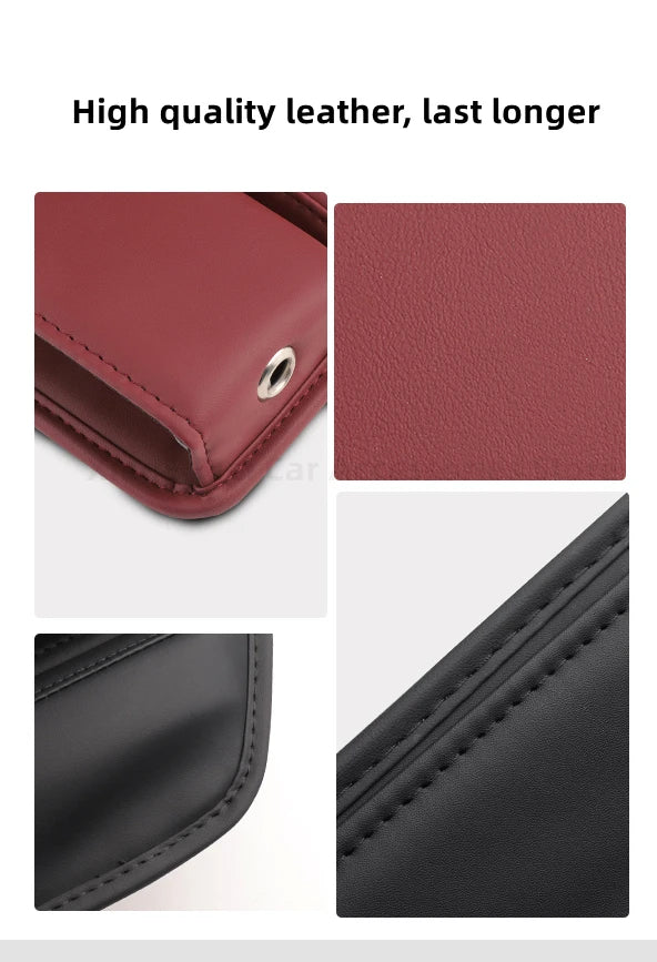 Leather Car Seat Gap Organizer – Multifunction Console Side Storage Box with Cup Holder