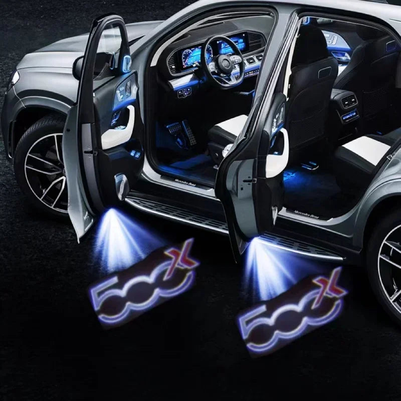 Led Car Door Logo Welcome Light For Fiat 500x 2015- 2021 2022 2023 500L 2013-2017 2018 2019 Projector Auto Decoration Accessory