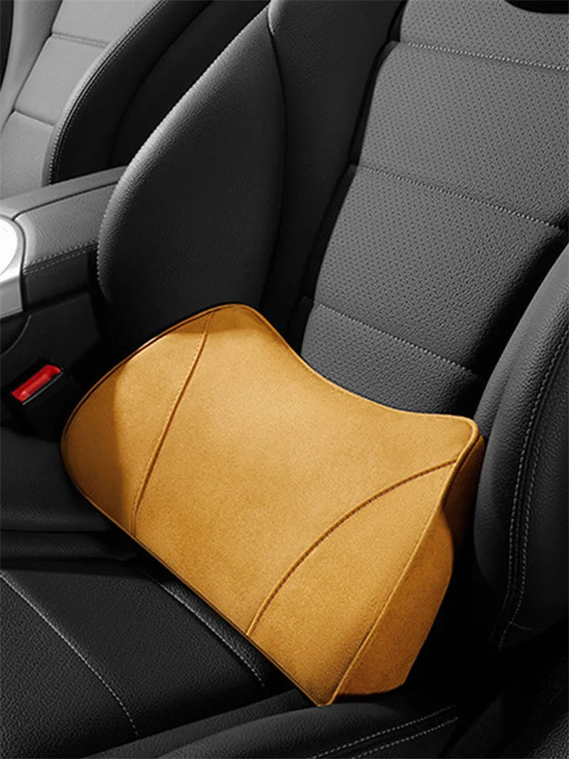 For Porsche Mercedes-Benz Maybach Same Suede Car Seat Memory Foam Lumbar Pillow Cushion Interior Headrest Accessory