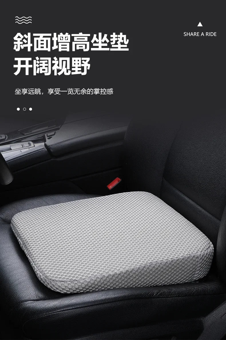 Car Seat Height Pad Thickened Memory Foam Car Seat Cushion for Sedentary Car Drivers Anti-Slip Beveled Design Leveling Pad
