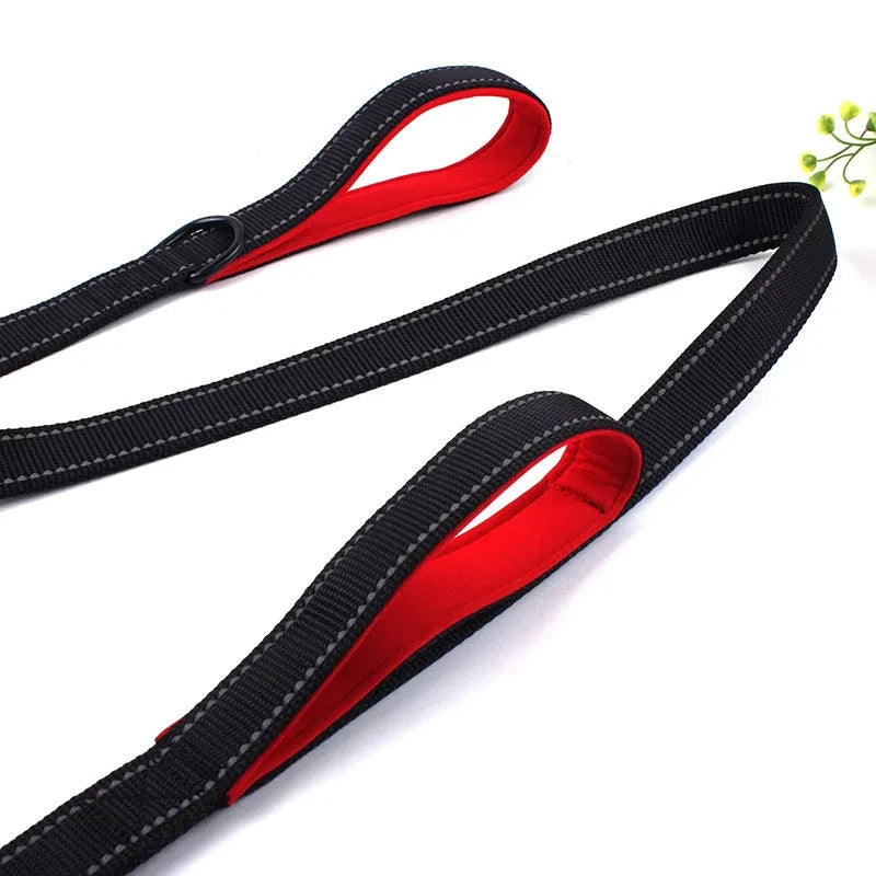Dog Leashes Outdoor Travel Dog Training Chain Heavy Duty Double Handle Lead for Greater Control Safety Training Dual Handle