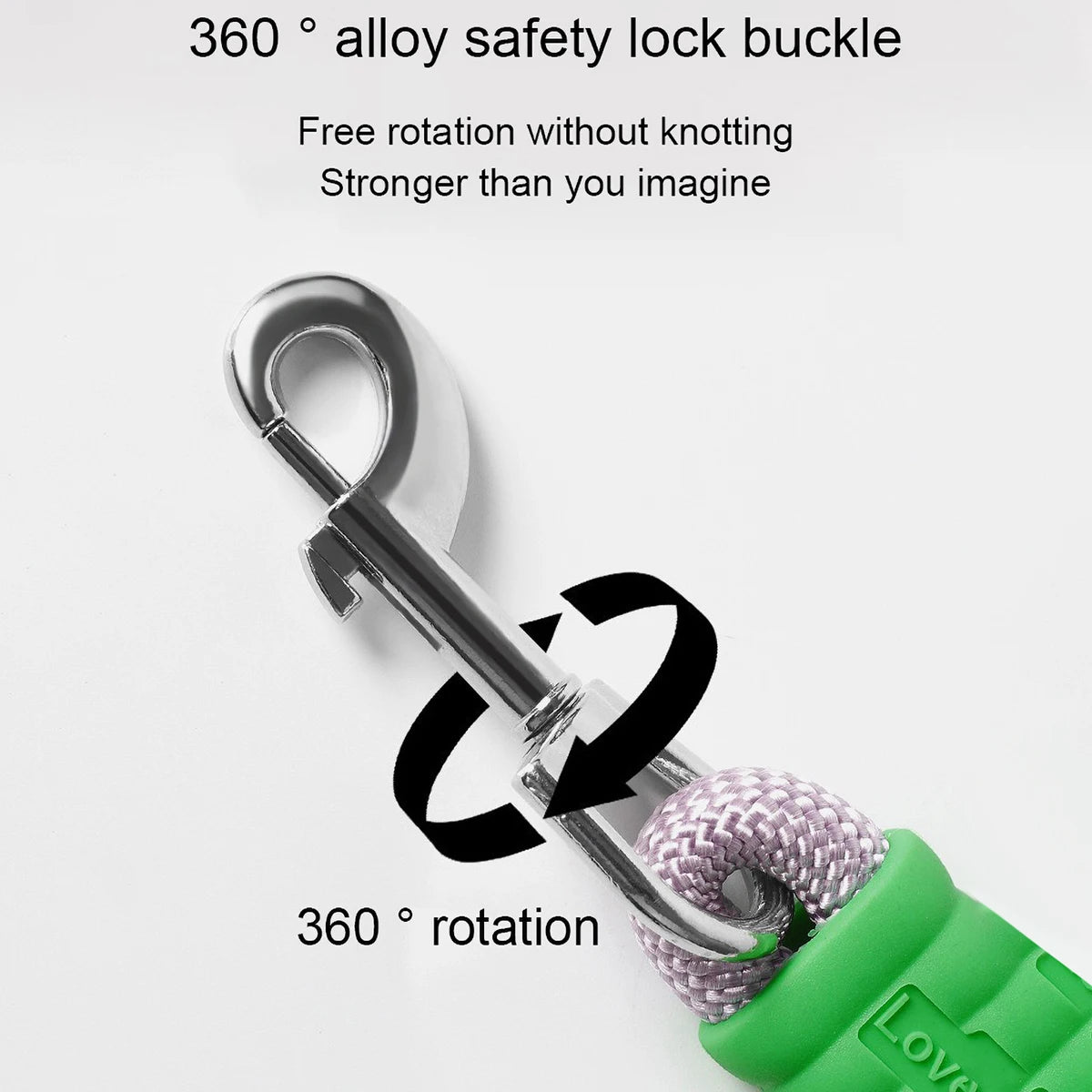 150cm Long Dog Leash with Foam Handle Cushioning Shock-Absorbing Elastic Alloy Buckle Durable Comfortable Rope for Walking