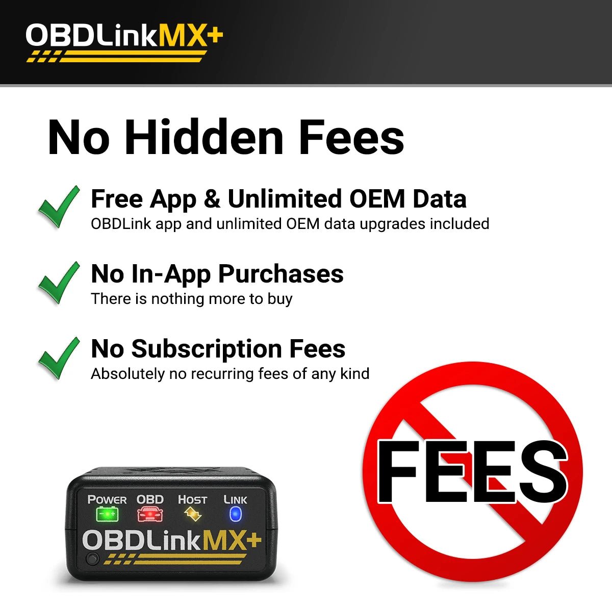 OBDLink MX PLUS OBD2 Scanner Diagnostic Scan Tool for iOS Android, Kindle Fire or Windows Device