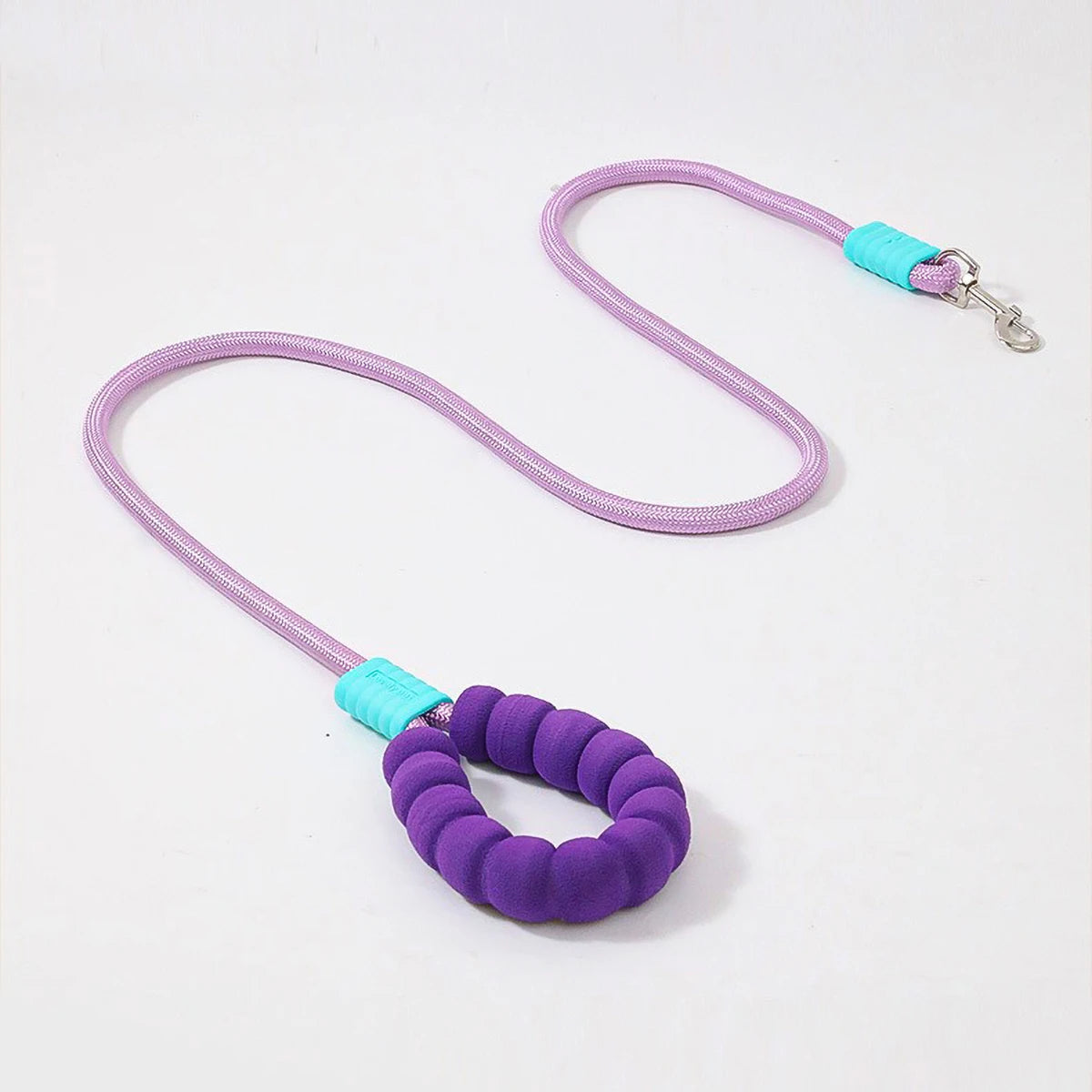 150cm Long Dog Leash with Foam Handle Cushioning Shock-Absorbing Elastic Alloy Buckle Durable Comfortable Rope for Walking