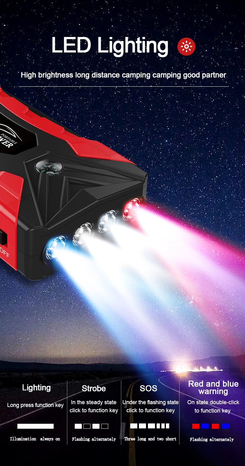 Power Bank Car Battery Starter Jump Starter Portable Charger Car Booster Car Battery Jump Starter