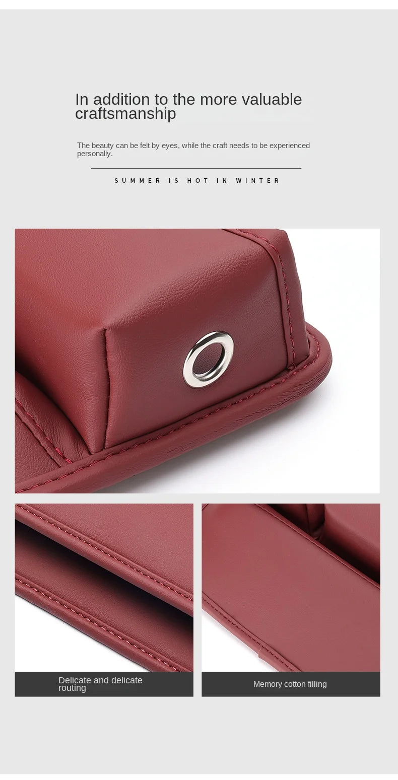 Car Seat Gap Organizer with Cup Holder – Multifunction Leather Storage Box