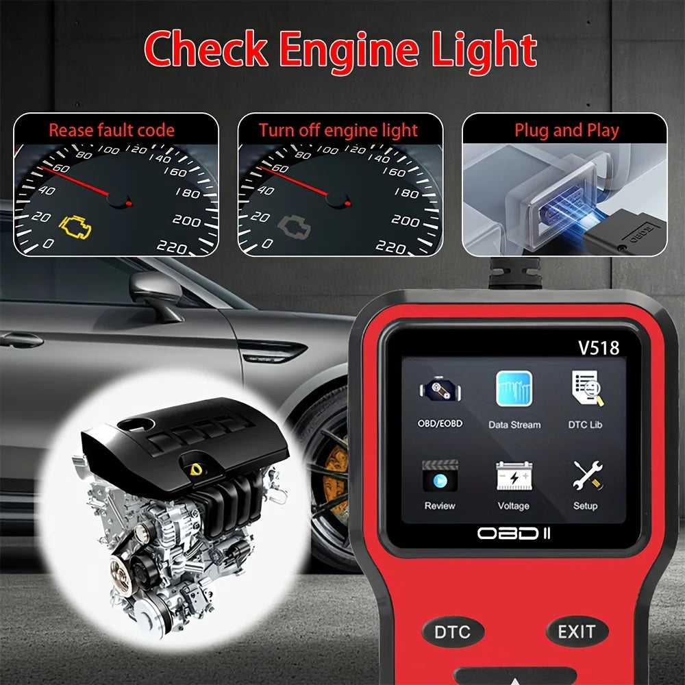 Enhanced OBD2 Scanner Vehicle Code Reader Check Engine Light Fault Reader Diagnostic Scan Tool Automotive OBD II Scanner