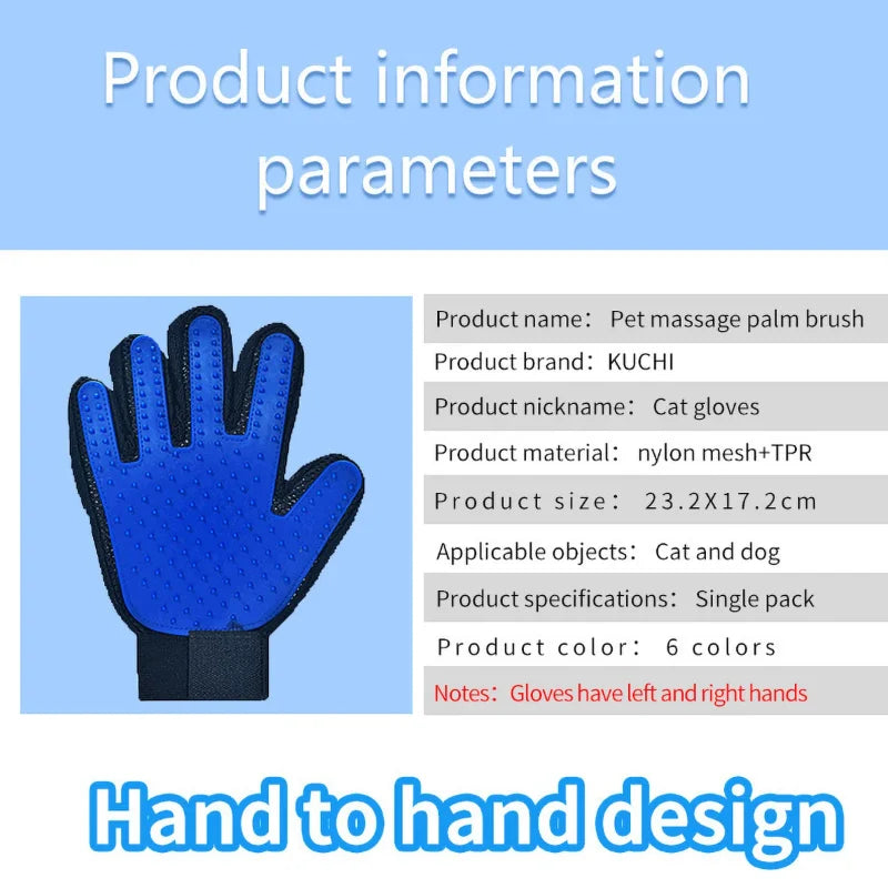 1 PCS Cat Glove Cat Grooming Glove Pet Brush Glove for Cat Dog Hair Remove Brush Dog Deshedding Cleaning Combs Massage Gloves