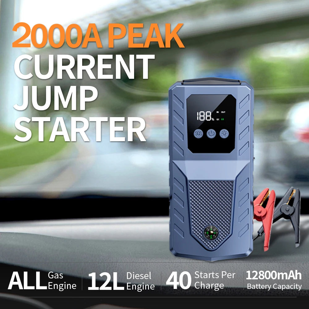 Car Jump Starter Battery Power Bank 2000A/3000A for Car Starter Portable Emergency Booster 12V Auto Starting Device