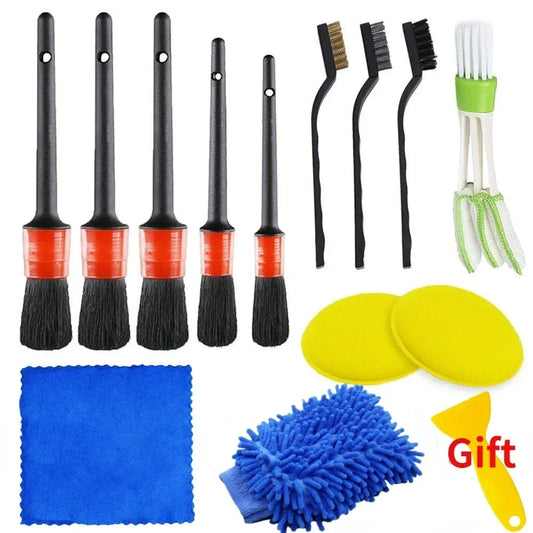 Car Interior Cleaning Kit – Detailing Brushes, Sponges, Microfiber Towels & Vent Tools (15 PCS)