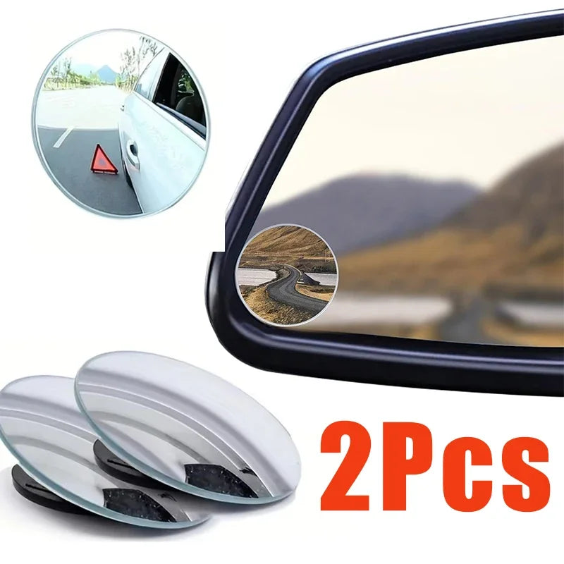 Blind Spot Mirror Glass Convex Lens Frameless Adjustable Blind Spot Mirror for Universal Vehicles Car Stick-on Design