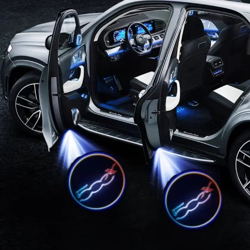 Led Car Door Logo Welcome Light For Fiat 500x 2015- 2021 2022 2023 500L 2013-2017 2018 2019 Projector Auto Decoration Accessory