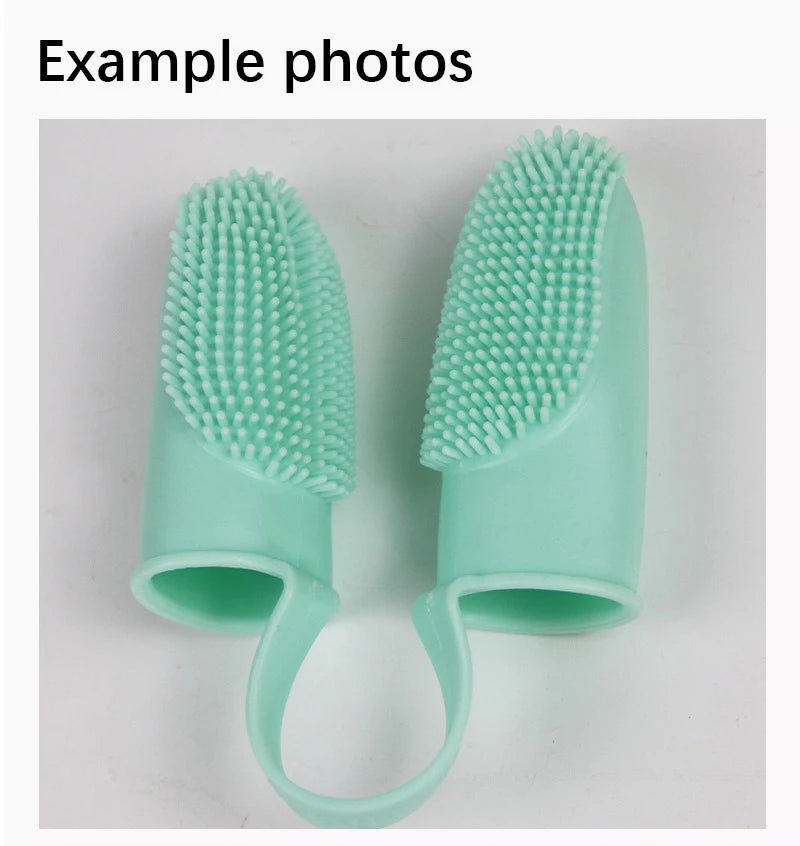 Dual Finger Set Pet Toothbrush Oral Cleaning Dog Flexible Durable Suppleness Toothbrush Safe Non-toxic Easy Clean Pet Products