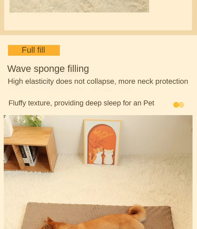 Memory Foam Pet Bed With Removable Washable Faux Fur Cover Orthopedic Waterproof Dog Bed For Crate Anti-Slip Bottom Dog Bed