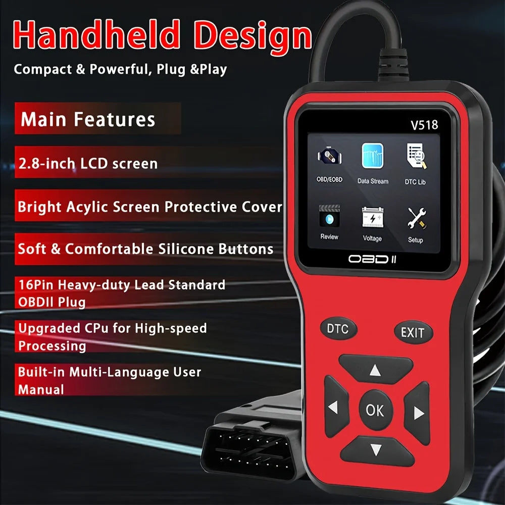Enhanced OBD2 Scanner Vehicle Code Reader Check Engine Light Fault Reader Diagnostic Scan Tool Automotive OBD II Scanner