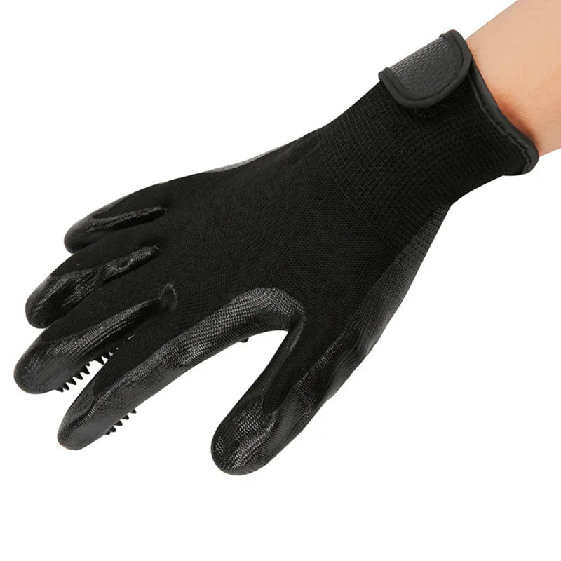 One Pair Hair Grooming Glove For Pet Dog Cat Bathing Silicone Massage Brush Dipping Gumming Rubber Gloves Dog Deshedding Comb