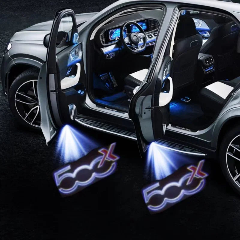 Led Car Door Logo Welcome Light For Fiat 500x 2015- 2021 2022 2023 500L 2013-2017 2018 2019 Projector Auto Decoration Accessory