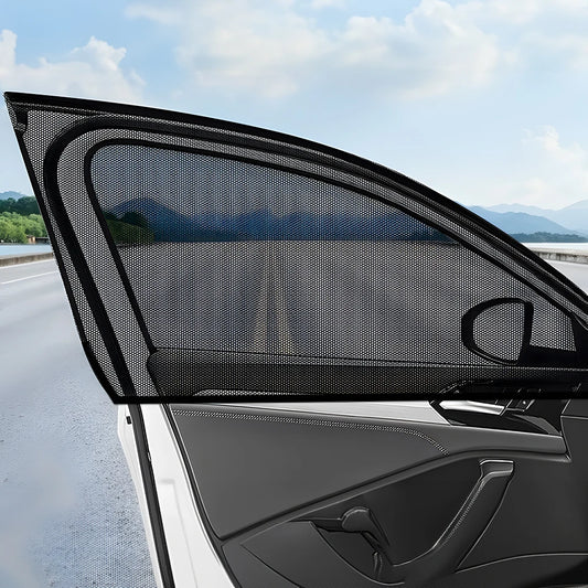 Car Sun Shades: UV Protection, Side & Rear Window Mesh Curtains, Mosquito Repellent, Sun Visor for SUV, Car, RV - Summer Essenti