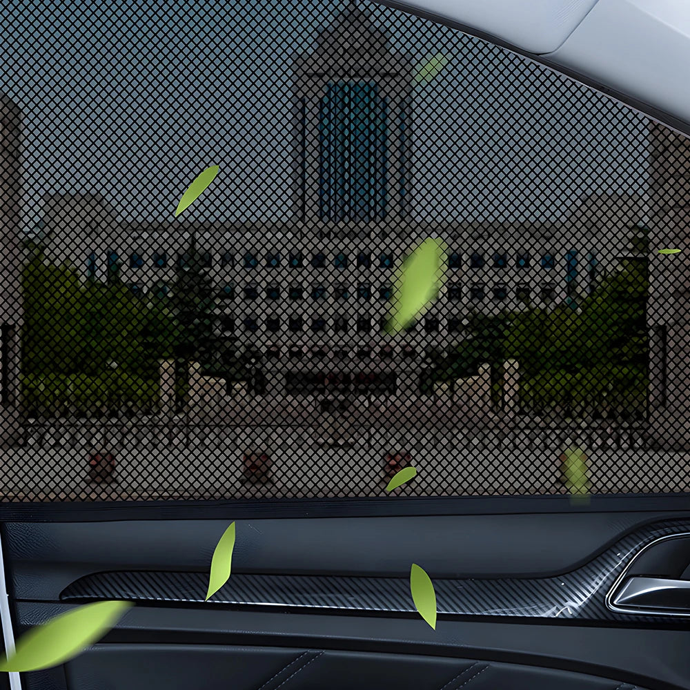 Car Sun Shades: UV Protection, Side & Rear Window Mesh Curtains, Mosquito Repellent, Sun Visor for SUV, Car, RV - Summer Essenti