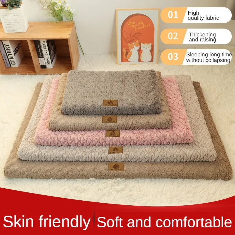 Memory Foam Pet Bed With Removable Washable Faux Fur Cover Orthopedic Waterproof Dog Bed For Crate Anti-Slip Bottom Dog Bed