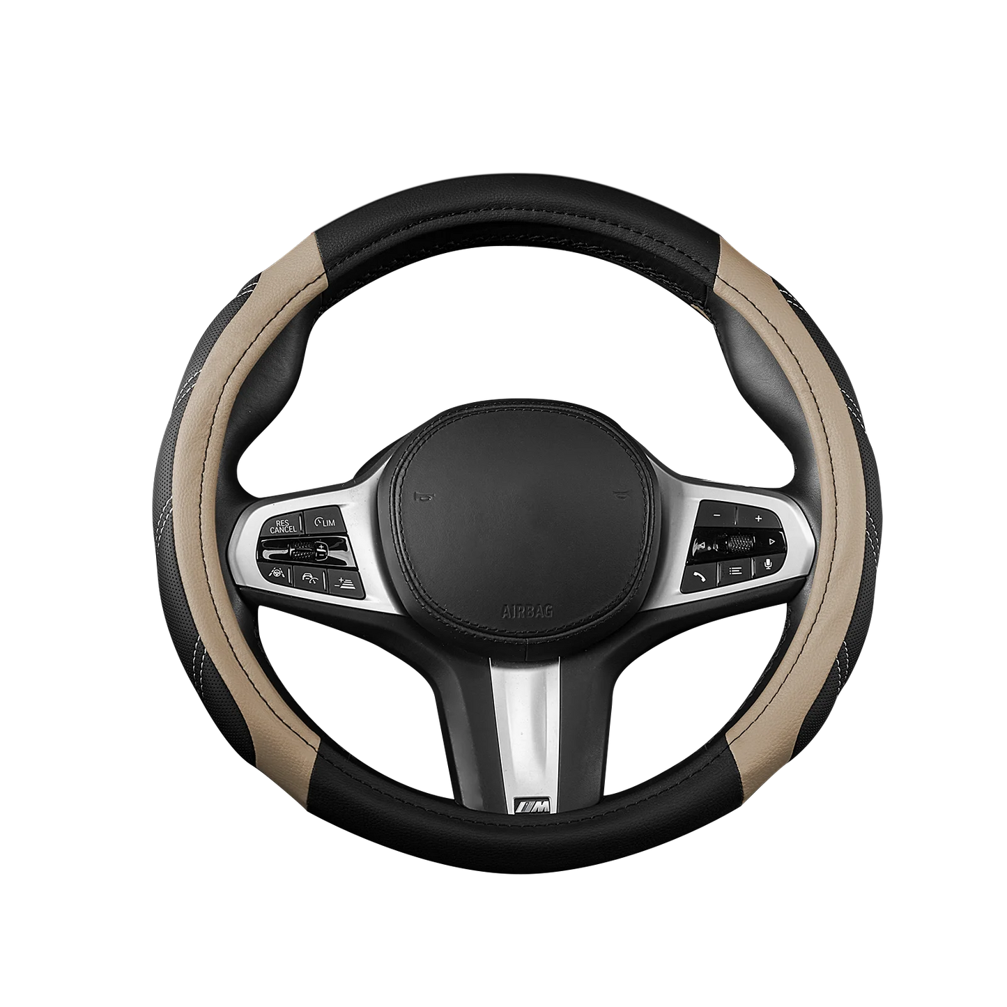 Car Steering Wheel Cover 14-15 Inch Universal Sport Leather All Purpose Upholstered Grip Breathable Truck SUV Jeep