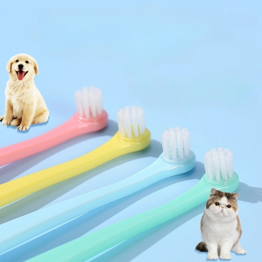 Dog Toothbrush Dog Teeth Cleaning Small Head Brush for Dogs Teeth Mouth Cleaning Tools Pet Grooming Cat Toothbrush Pet Supplies