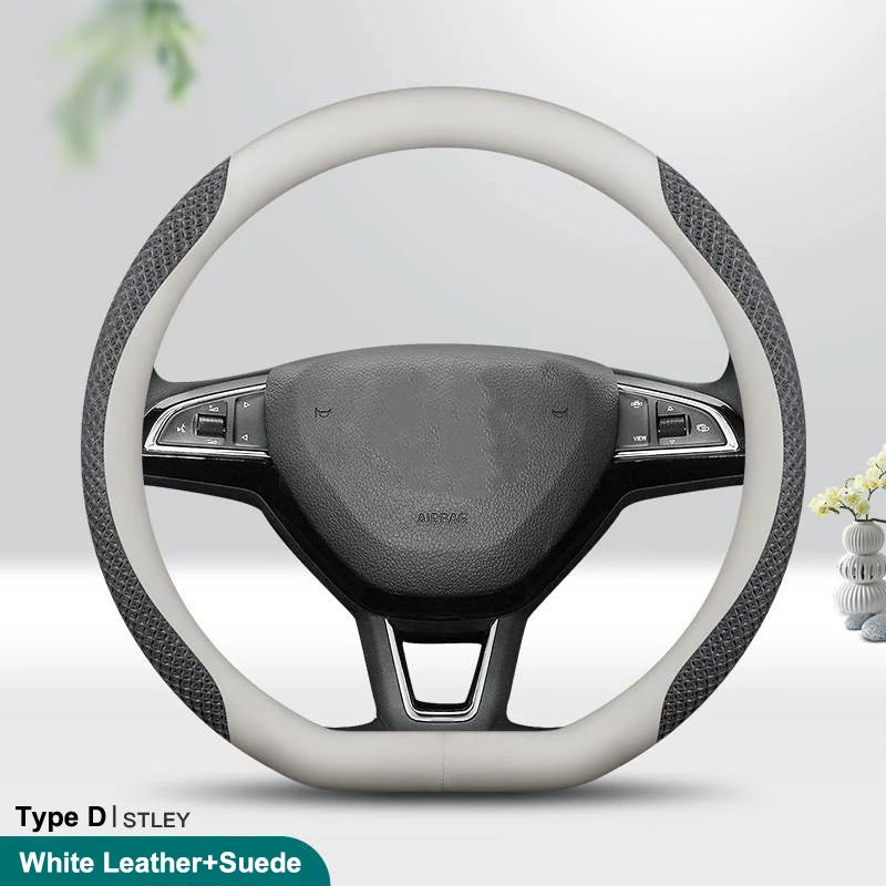 Auto Parts Car Steering Wheel Cover Anti Slip Pu Leather Steering Protector Anti Scratch Steer Wheel Cover Universal for 38cm