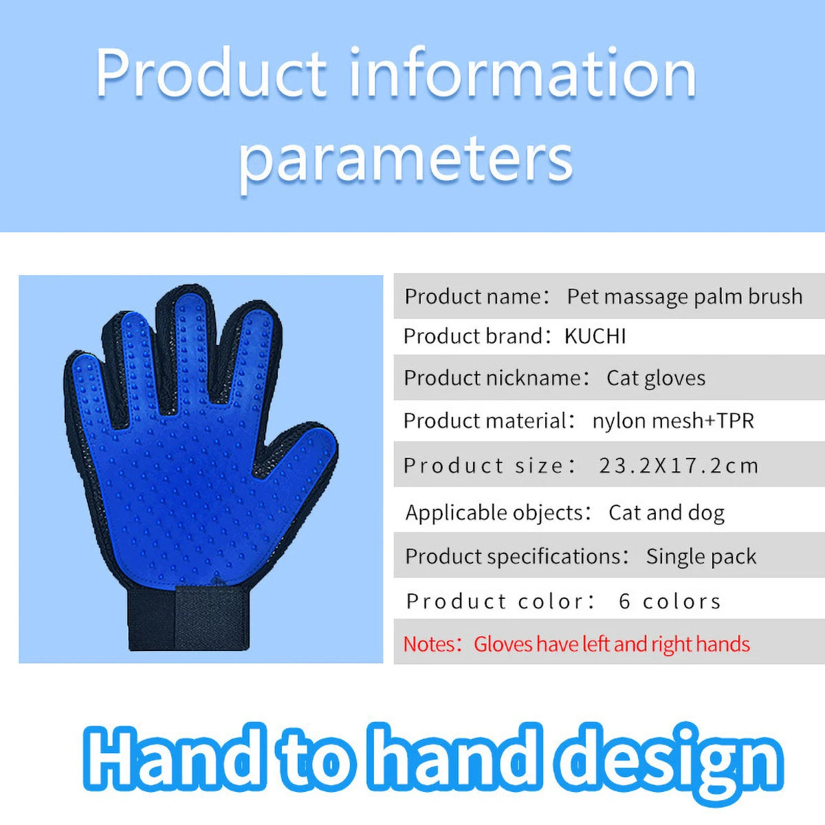 1 PCS Cat Glove Cat Grooming Glove Pet Brush Glove for Cat Dog Hair Remove Brush Dog Deshedding Cleaning Combs Massage Gloves