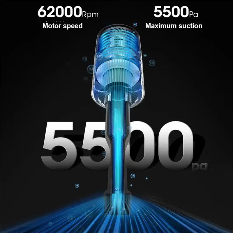 Handheld Cordless Car Vacuum Cleaner – 15000PA Powerful Suction, Portable Multi-Nozzle